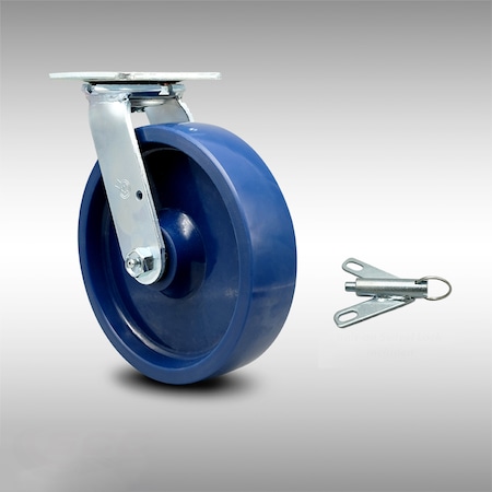 Service Caster 8 Inch SS Solid Poly Swivel Caster with Ball Bearing and Swivel Lock SCC SCC-SS30S820-SPUB-BSL